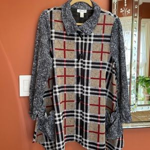 Aria.A Tunic Toggle Closure Shirt/Jacket.. Brand New!